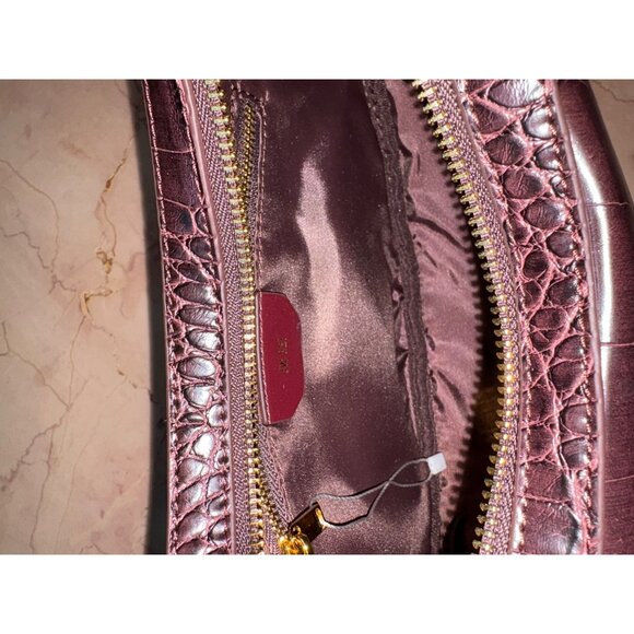 JW PEI Carly Saddle Bag in Brown Croc New Womens Shoulder Purse - Picture 9 of 14